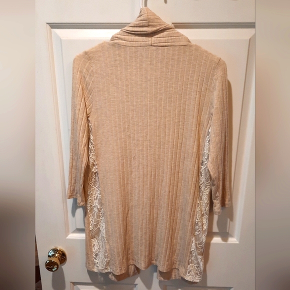 August Mist Tan Open Front Cardigan size Small - Picture 8 of 12